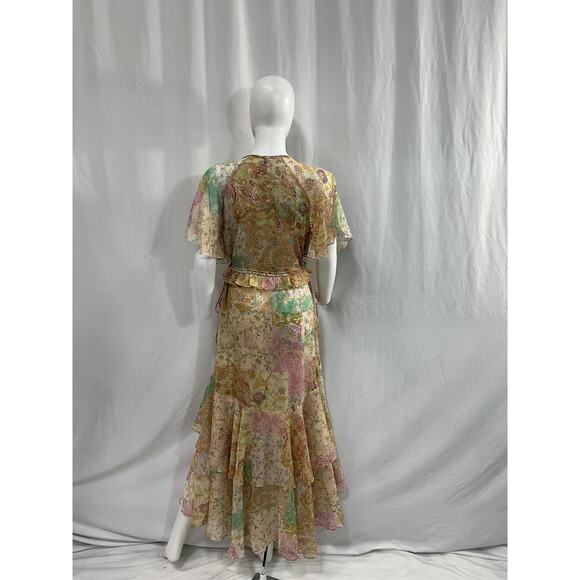Misa Los Angeles 'Alana' Brown Chiffon Dress Size S - Picture 3 of 5